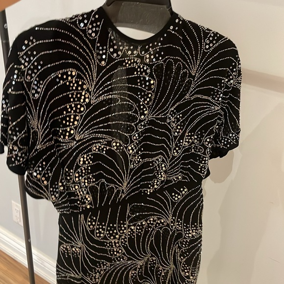 NWT The Kooples Black Sequin Mini Dress - Size 2 - Picture 2 of 14